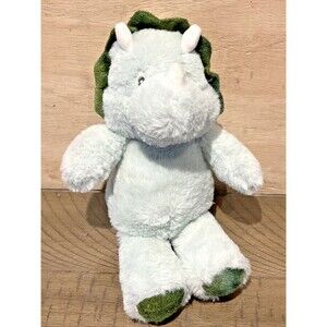 KELLYTOY Stuffed Animal Baby Dinosaur PLUSH Rattle TRICERATOPS Lovey Toy green